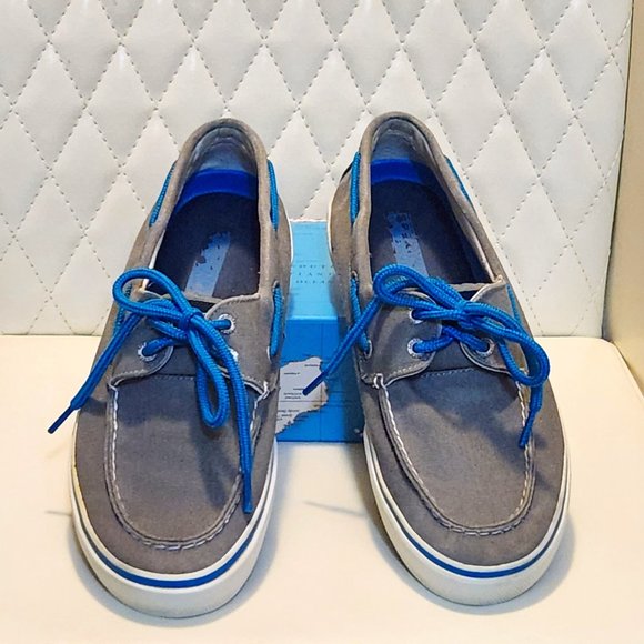 Sperry Top Sider Other - Men's Sperry Top Sider Grey/White Denim Washed Sneakers. Size 9.Good Condition